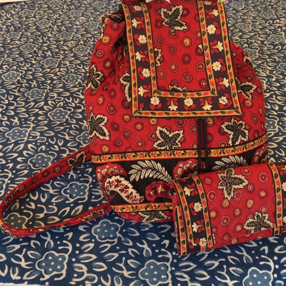 Vera Bradley backpack and wallet.